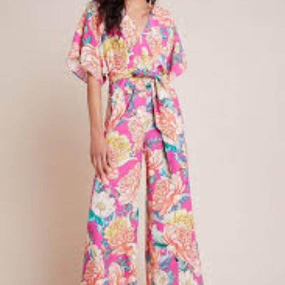 Farm Rio Eulalie Wide Leg Jumpsuit Women Size M